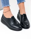 Pantofi casual dama piele naturala negri cu inchidere slip-on JY6709 1