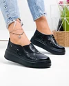 Pantofi casual dama piele naturala negri cu inchidere slip-on T-2801 2