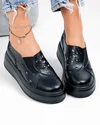 Pantofi casual dama piele naturala negri cu inchidere slip-on T-2801 3