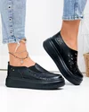 Pantofi casual dama piele naturala negri cu inchidere slip-on T-2801 4