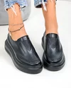 Pantofi casual dama piele naturala negri cu inchidere slip-on T6060 3