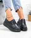 Pantofi casual dama piele naturala negri cu inchidere slip-on T6060 5