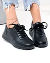 Pantofi casual dama piele naturala negri cu talpa flexibila F001-972 3