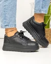 Pantofi casual dama piele naturala negri cu talpa groasa F001-777 1