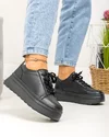Pantofi casual dama piele naturala negri cu talpa groasa F001-777 5