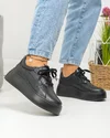 Pantofi casual dama piele naturala negri cu talpa groasa F002-291 5