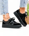 Pantofi casual dama piele naturala negri cu talpa groasa T-8076 4