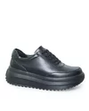 Pantofi casual dama piele naturala negri cu talpa groasa T6052 7