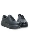 Pantofi casual dama piele naturala negri cu talpa groasa T6052 9