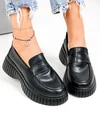 Pantofi casual dama piele naturala negri cu talpa groasa T6085 3
