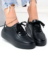 Pantofi casual dama piele naturala negri cu varf rotund F001-924 3