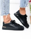 Pantofi casual dama piele naturala negri cu varf rotund F005-029 4