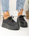 Pantofi casual dama piele naturala negri F001-780 1