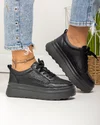 Pantofi casual dama piele naturala negri F001-780 2