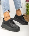 Pantofi casual dama piele naturala negri F001-780 3