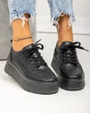 Pantofi casual dama piele naturala negri F001-780 5
