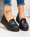 Pantofi casual dama piele naturala negri perforati cu inchidere slip-on JY3872 3
