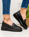 Pantofi casual dama piele naturala negri perforati cu inchidere slip-on JY3872 4