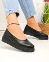 Pantofi casual dama piele naturala negri perforati cu inchidere slip-on VK-F001-504 3