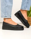 Pantofi casual dama piele naturala negri perforati cu inchidere slip-on VK-F001-504 2