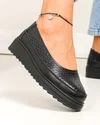 Pantofi casual dama piele naturala negri perforati cu inchidere slip-on VK-F001-504 4