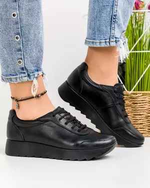 Pantofi casual dama piele naturala negri VILLAPRN