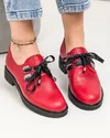 Pantofi casual dama piele naturala rosii cu varf rotund PC806 3