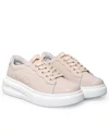 Pantofi casual dama piele naturala roz cu inchidere sireturi T6053 9