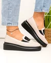 Pantofi casual dama piele naturala roz cu inchidere slip-on si perforatii JY3871 3