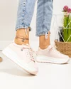Pantofi casual dama piele naturala roz cu inimioara metalica si talpa groasa F001-775 5