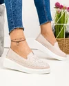 Pantofi casual dama piele naturala roz cu perforatii si inchidere slip-on JY3872 1