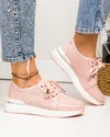 Pantofi casual dama piele naturala roz cu talpa alba perforati in lateral T-5951 1