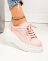 Pantofi casual dama piele naturala roz cu talpa groasa ST-09 3