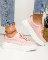 Pantofi casual dama piele naturala roz cu talpa groasa ST-09 1