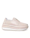 Pantofi casual dama piele naturala roz cu talpa groasa T6055 7