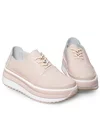 Pantofi casual dama piele naturala roz cu talpa groasa T6055 9