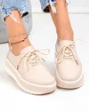 Pantofi casual dama piele naturala roz cu talpa groasa T6055 3