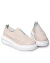 Pantofi casual dama piele naturala roz cu talpa groasa T6060 9