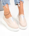Pantofi casual dama piele naturala roz cu talpa groasa T6060 3