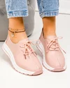 Pantofi casual dama piele naturala roz cu varf rotunjit si inchidere sireturi T-5931 2