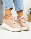 Pantofi casual dama piele naturala roz inchis cu sectiuni sidefate rose F002-290 4