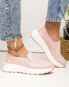 Pantofi casual dama piele naturala roz perforati cu insertii elastice si inchidere slip-on JY3921 4