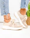 Pantofi casual dama piele naturala si piele intoarsa bej T-8077 4