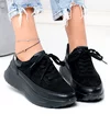 Pantofi casual dama piele naturala si piele naturala intoarsa negri F001-975 3