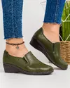 Pantofi casual dama piele naturala verde inchis JBS-135 1