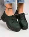Pantofi casual dama piele naturala verde inchis JY3121 2