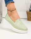 Pantofi casual dama piele naturala verzi perforati JY3872 3