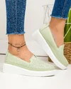 Pantofi casual dama piele naturala verzi perforati JY3872 4