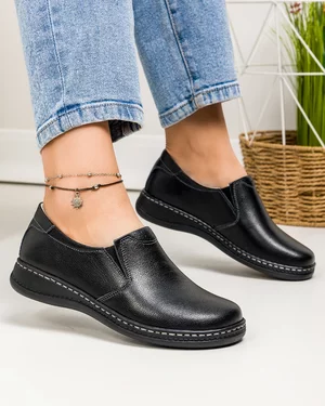 Pantofi Casual Din Piele Naturala Negri AP-2115