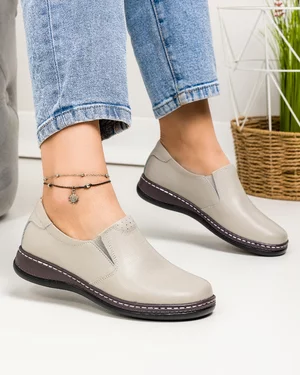 Pantofi Casual Gri Deschis Piele Naturala AP-2115